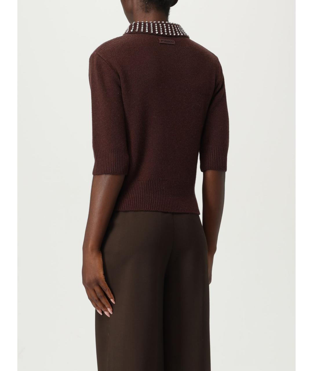PINKO Коричневый полиэстеровый джемпер / свитер, фото 3