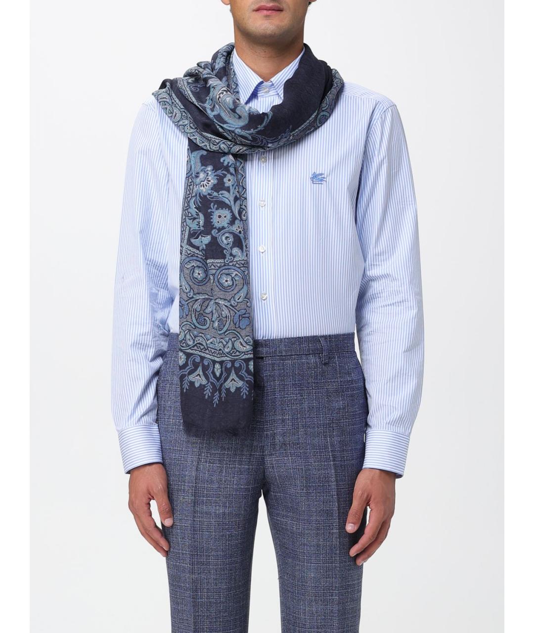 ETRO Синий шарф, фото 2