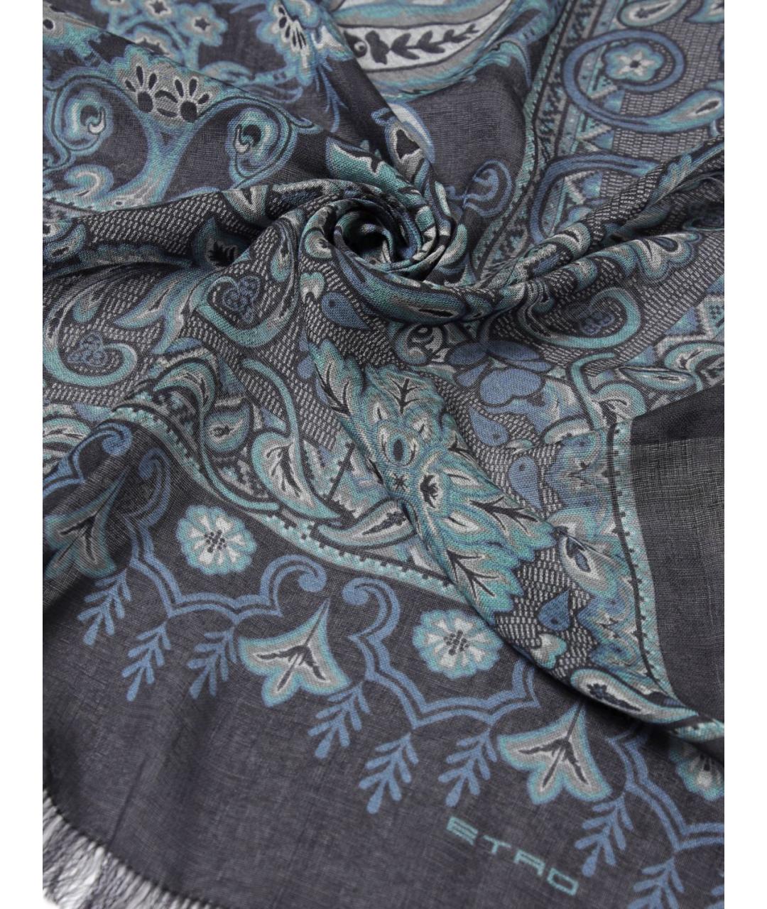 ETRO Синий шарф, фото 3