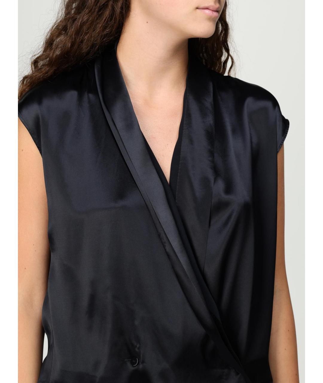 ALBERTA FERRETTI Черная вискозная блузы, фото 5