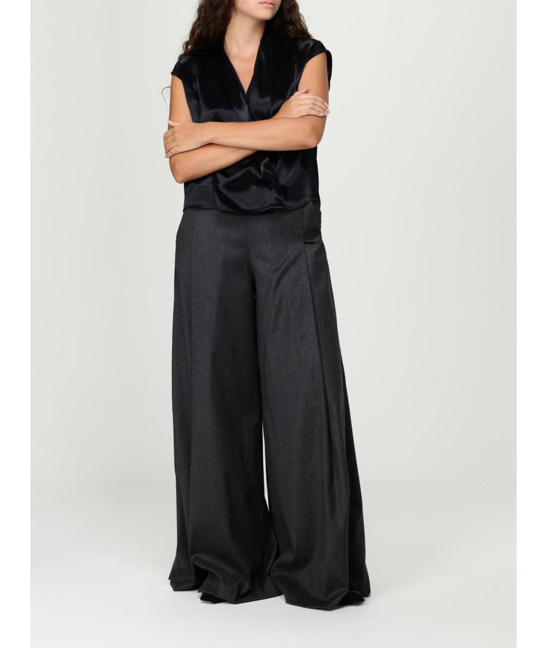 ALBERTA FERRETTI Черная вискозная блузы, фото 2