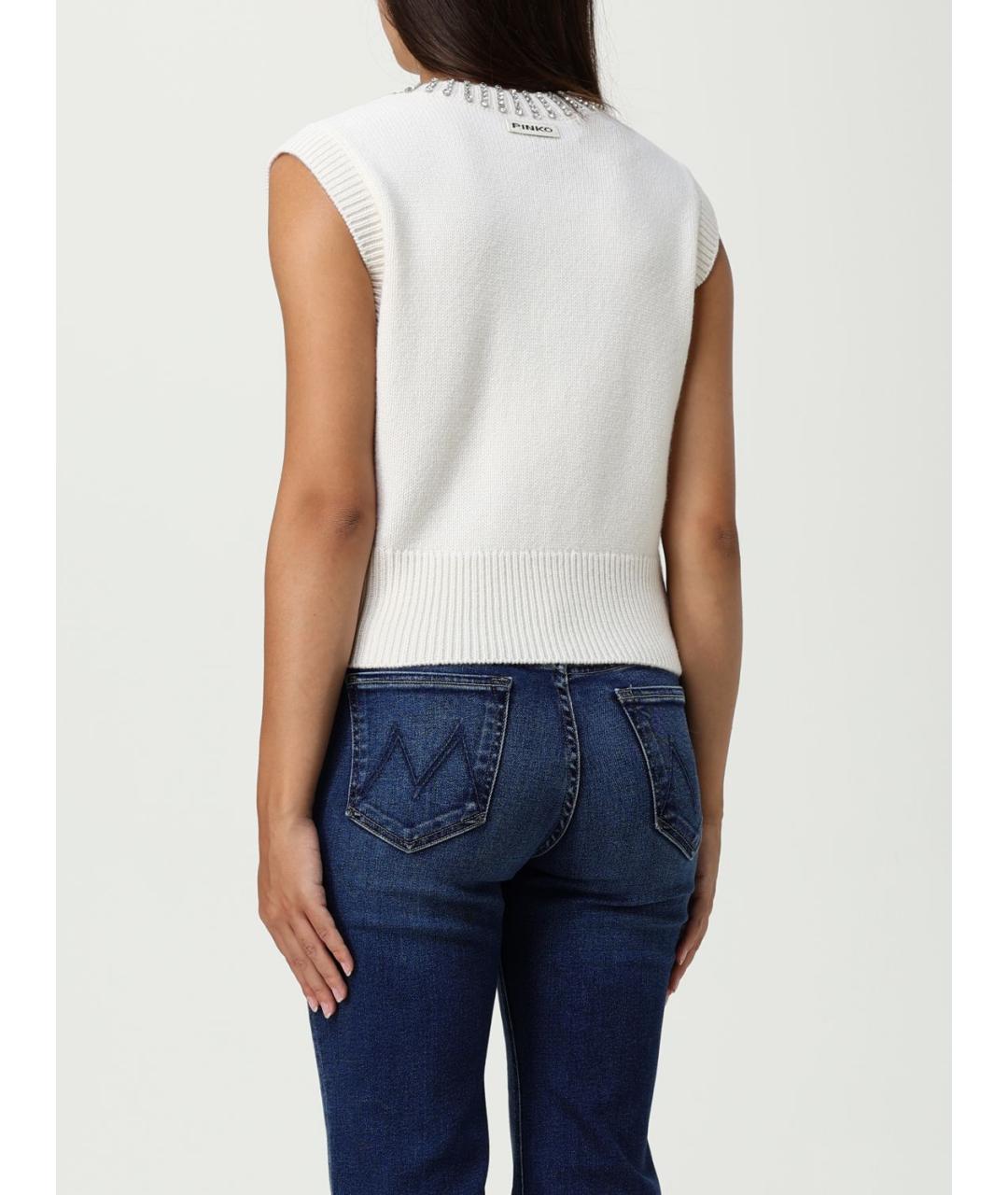 PINKO Белая шерстяная жилетка, фото 3