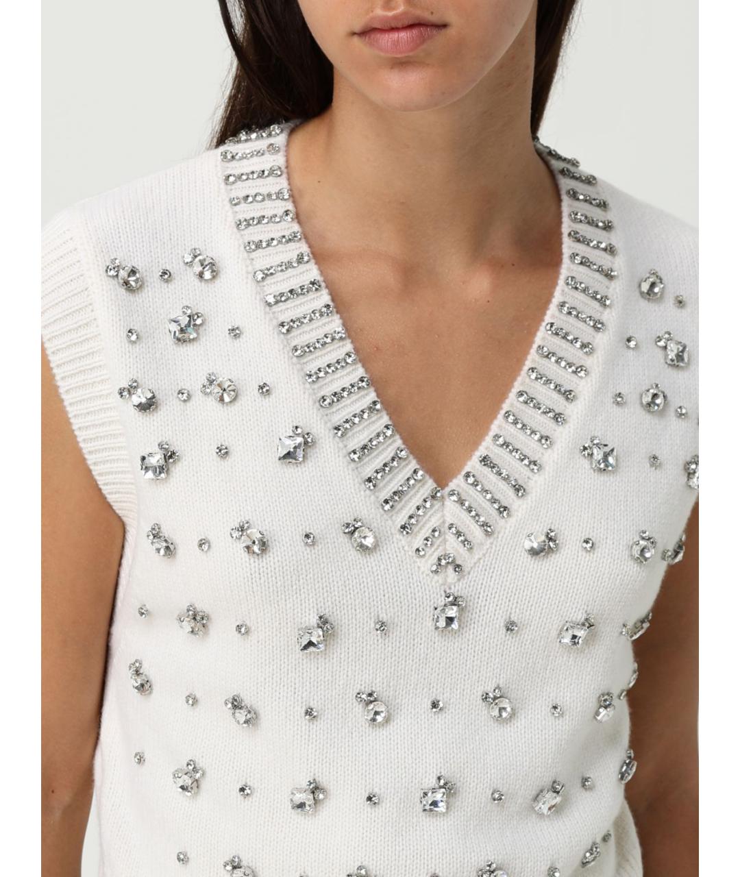 PINKO Белая шерстяная жилетка, фото 4