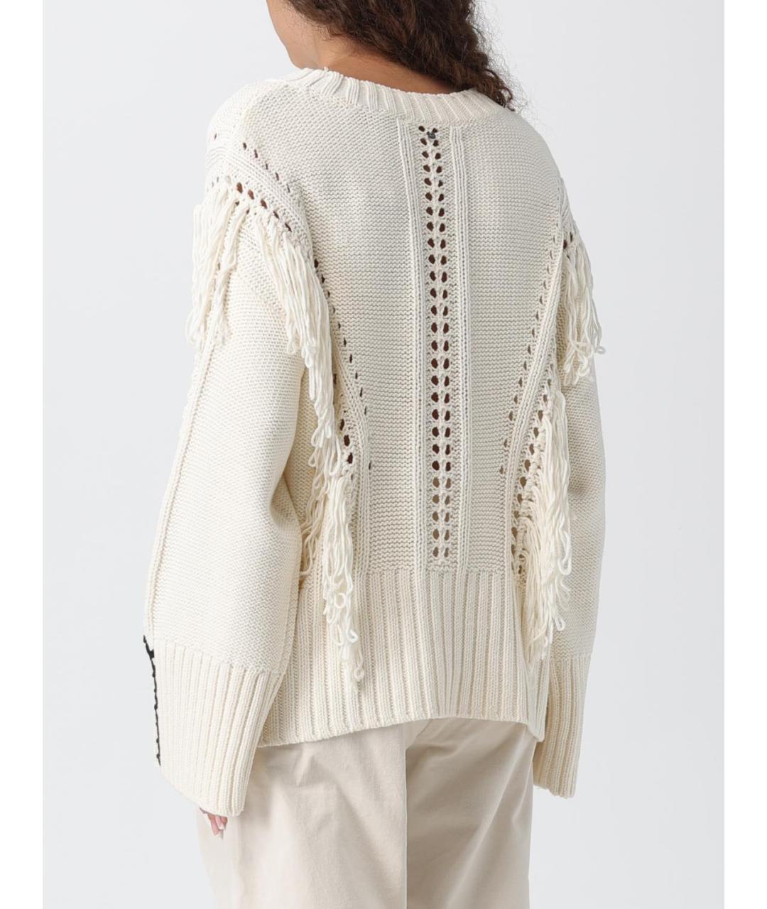 HUGO BOSS Белый хлопковый джемпер / свитер, фото 3