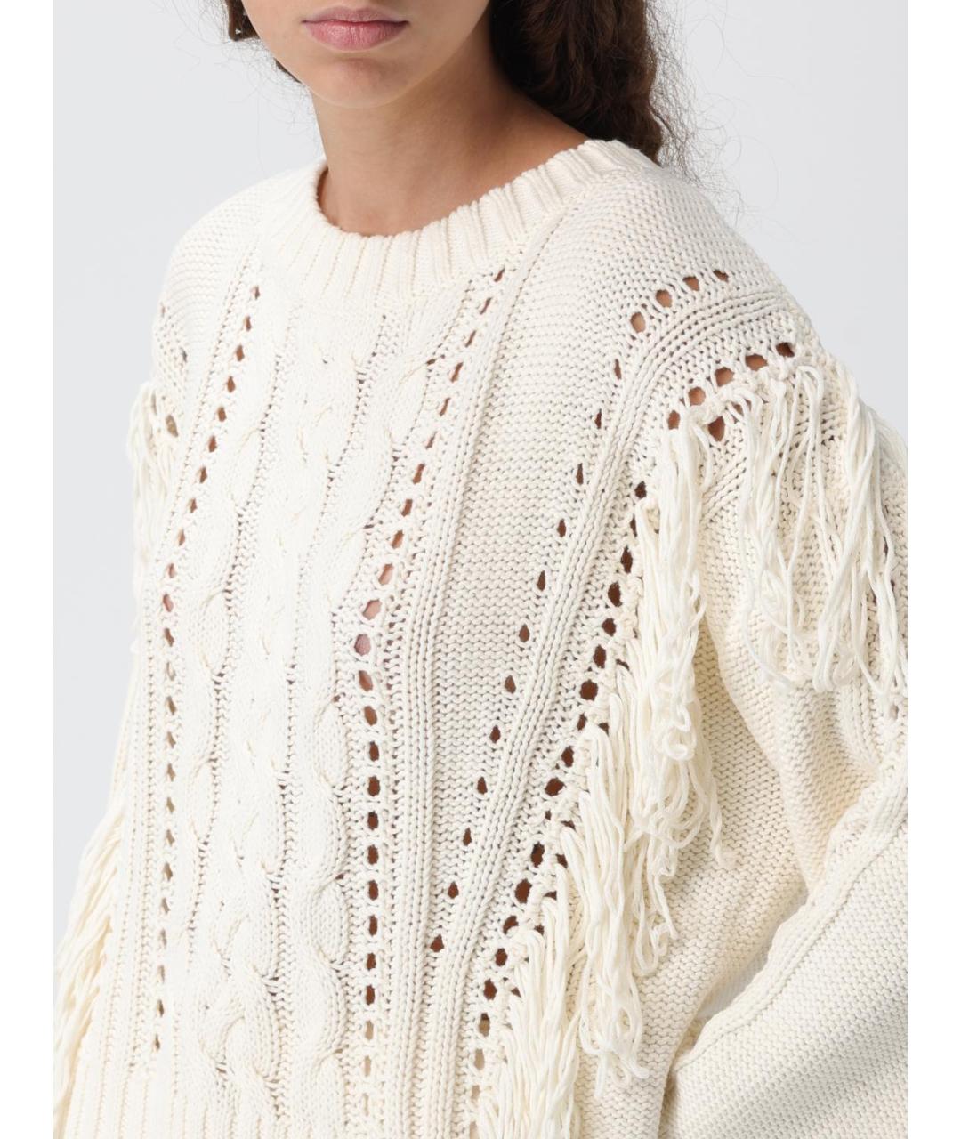 HUGO BOSS Белый хлопковый джемпер / свитер, фото 4