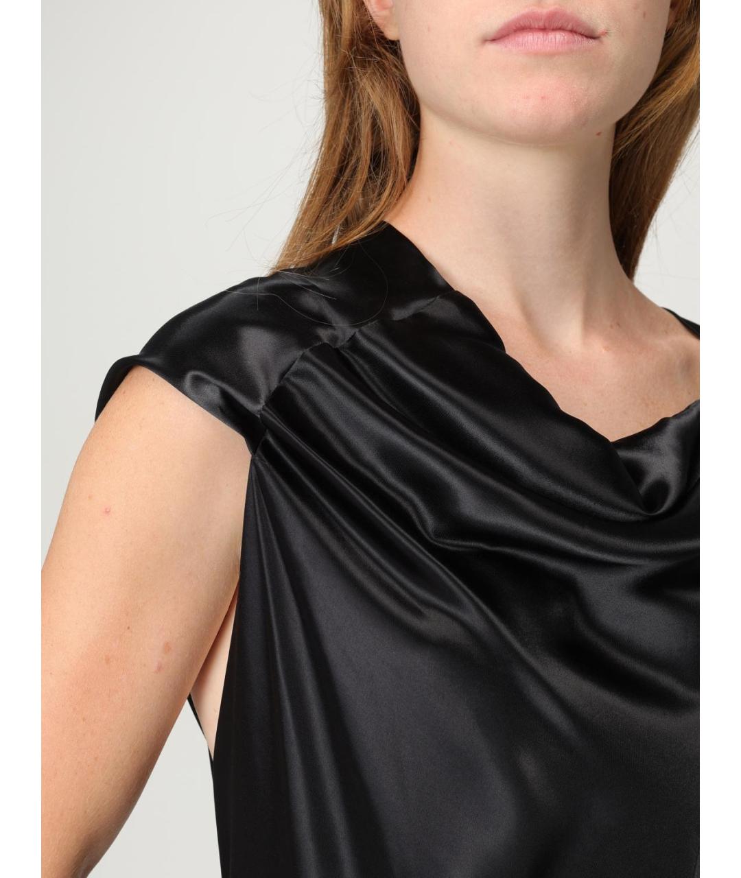 ALBERTA FERRETTI Черное вискозное вечернее платье, фото 4