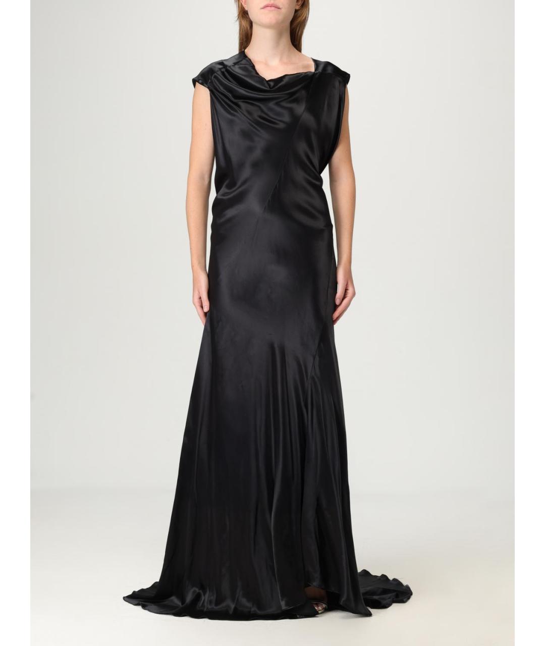 ALBERTA FERRETTI Черное вискозное вечернее платье, фото 5