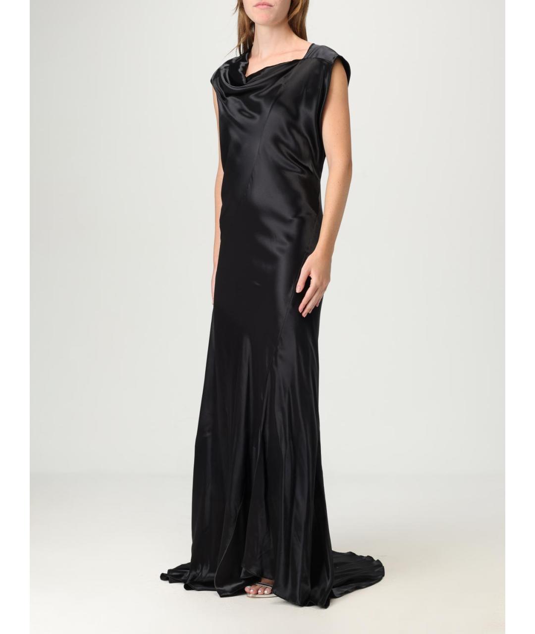 ALBERTA FERRETTI Черное вискозное вечернее платье, фото 3