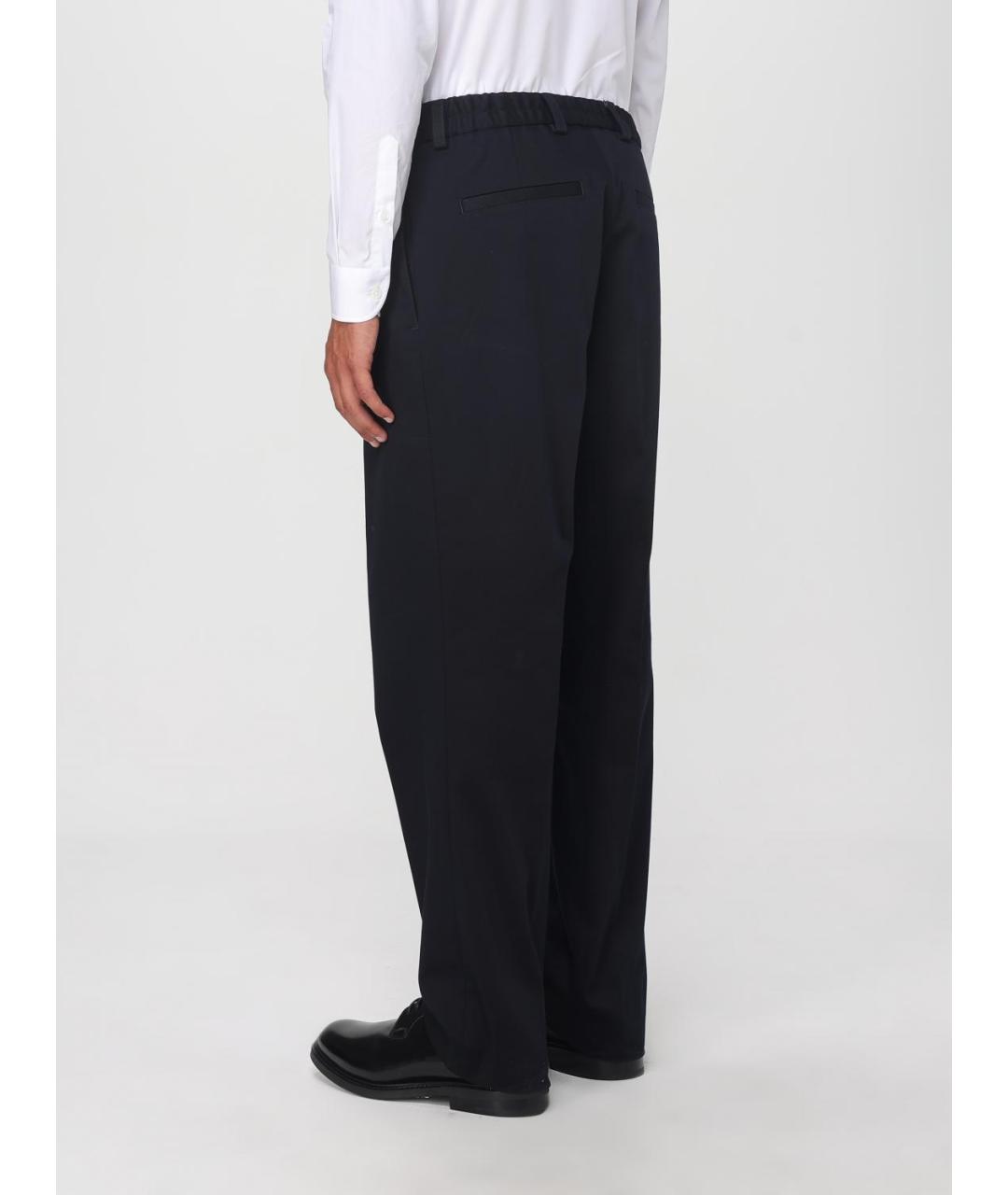 HUGO BOSS Темно-синие хлопко-эластановые повседневные брюки, фото 2