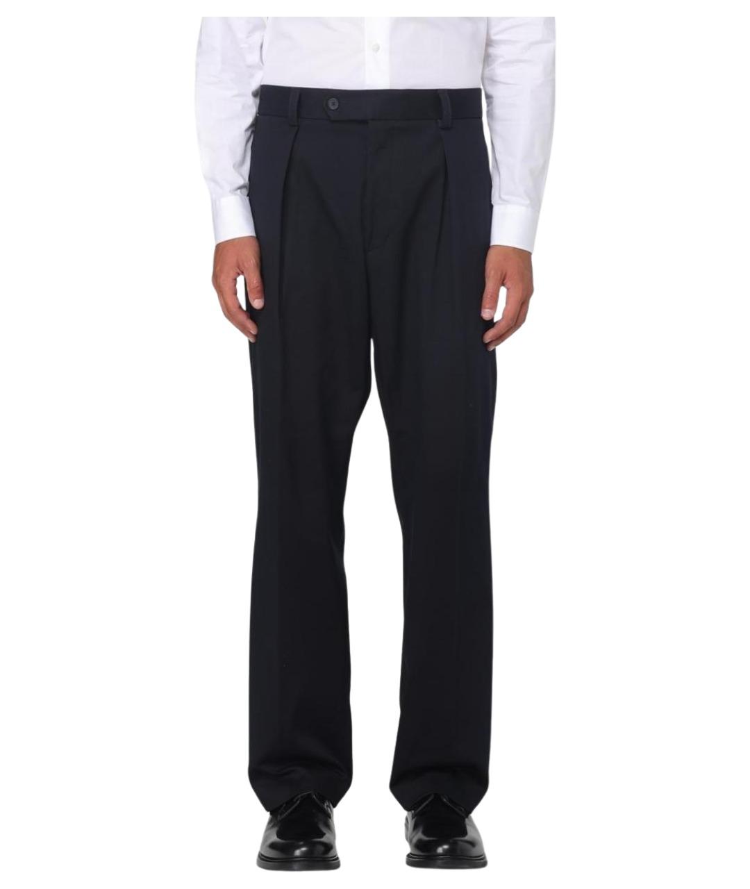 HUGO BOSS Темно-синие хлопко-эластановые повседневные брюки, фото 1