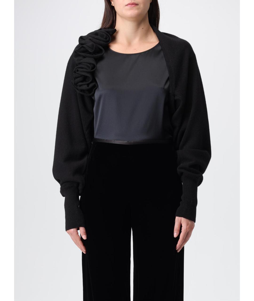 ALBERTA FERRETTI Черный шерстяной кардиган, фото 2