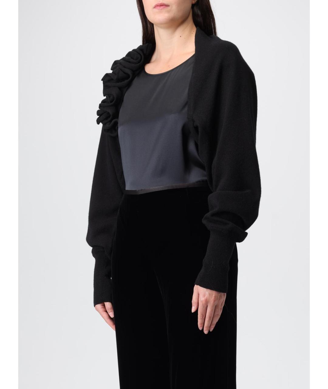 ALBERTA FERRETTI Черный шерстяной кардиган, фото 5