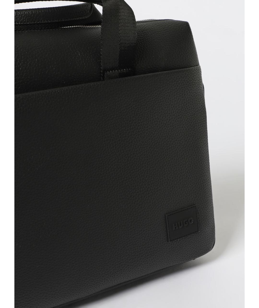 HUGO Черная сумка тоут из искусственной кожи, фото 3