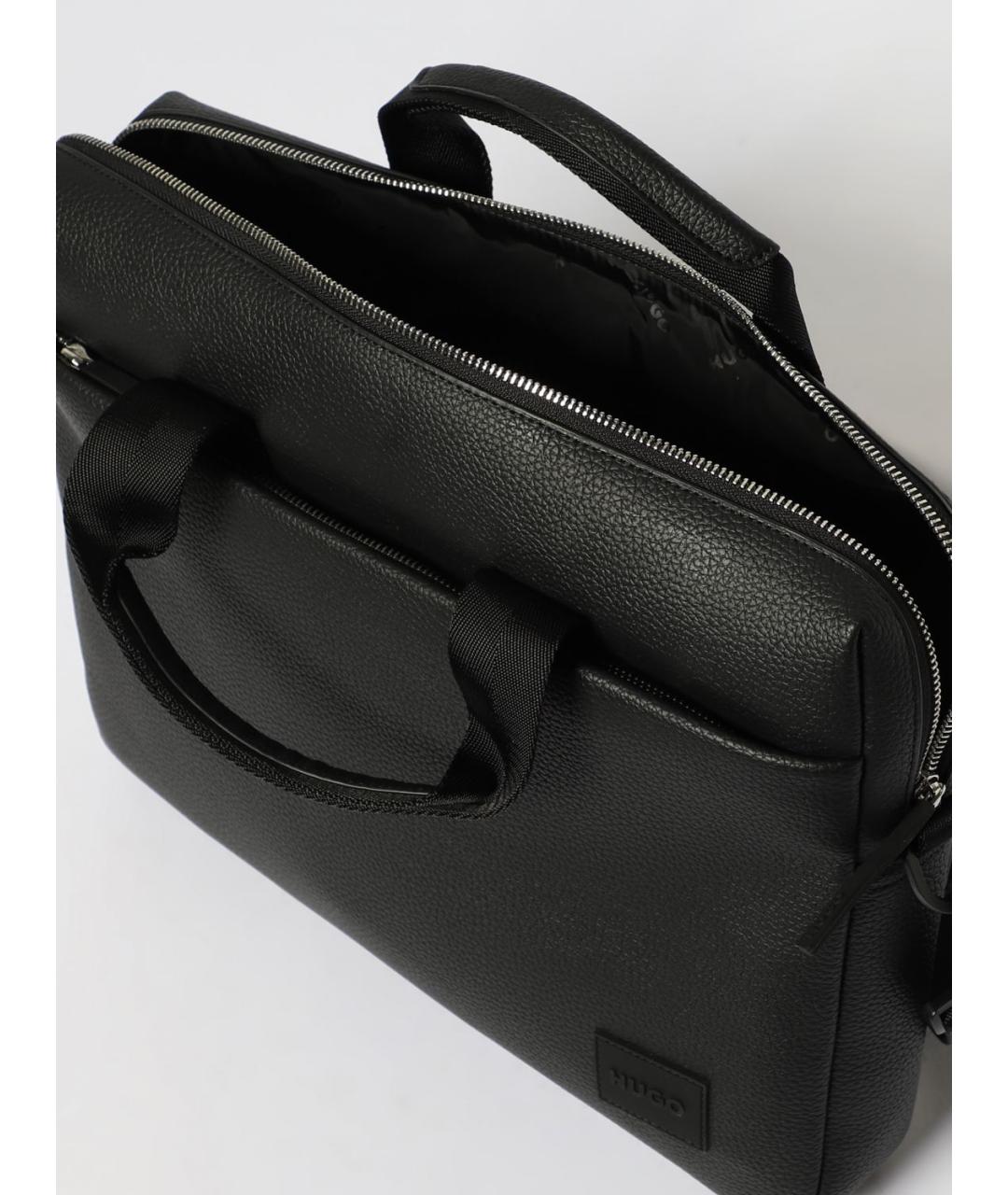 HUGO Черная сумка тоут из искусственной кожи, фото 4
