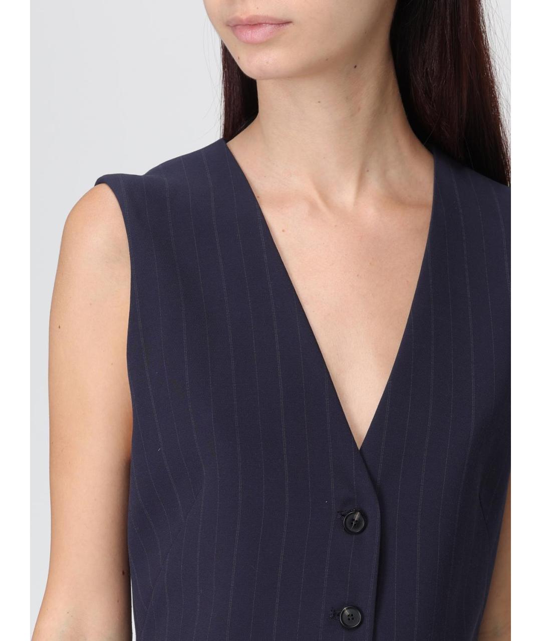 HUGO BOSS Синий вискозный жилет, фото 5