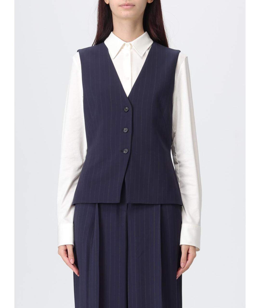 HUGO BOSS Синий вискозный жилет, фото 6