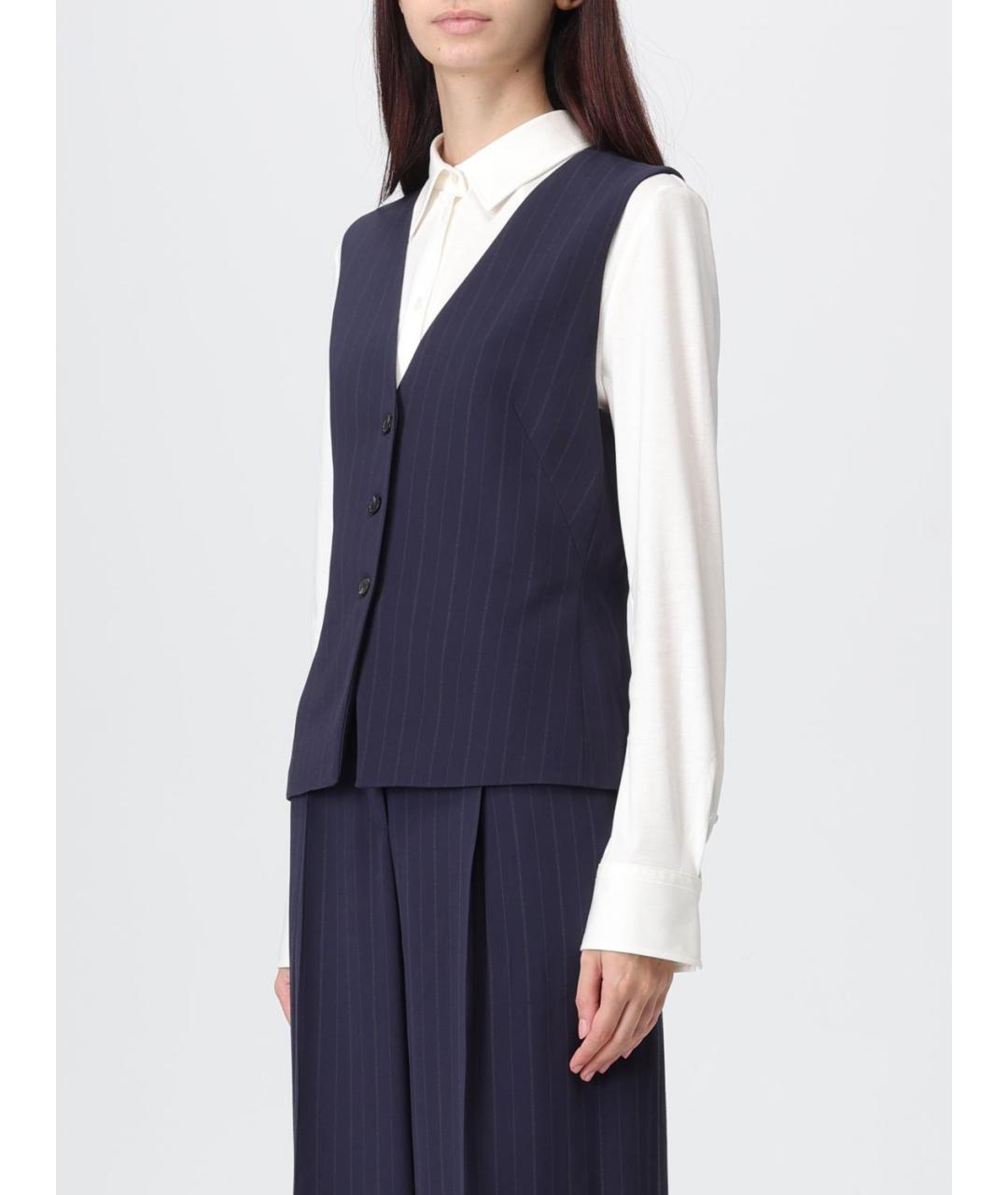 HUGO BOSS Синий вискозный жилет, фото 4