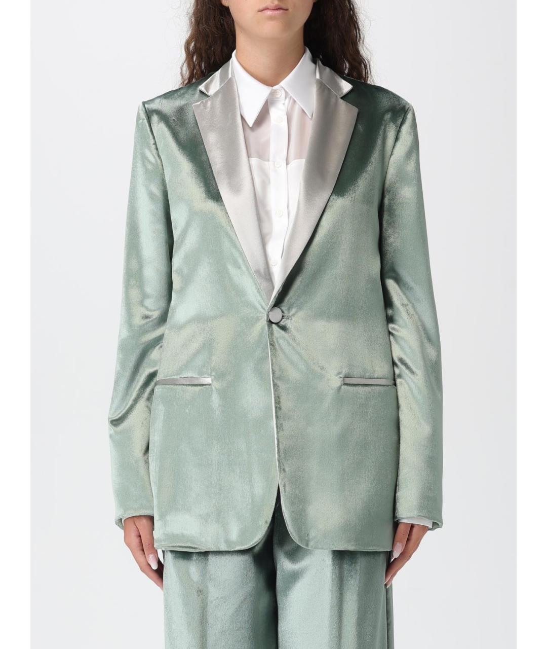 ALBERTA FERRETTI Зеленый вискозный жакет/пиджак, фото 6