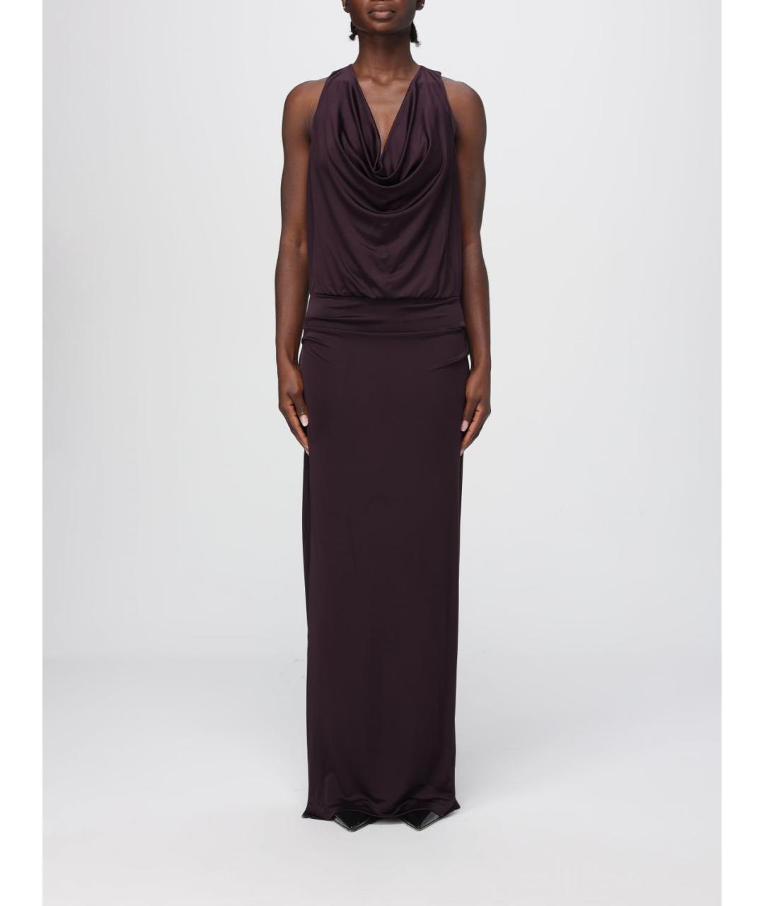 HUGO BOSS Фиолетовое вискозное вечернее платье, фото 4