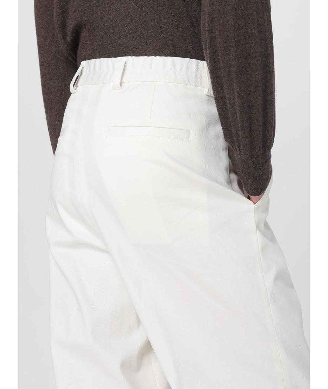 HUGO BOSS Белые хлопковые повседневные брюки, фото 3