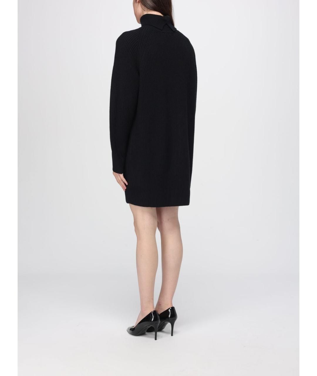 HUGO BOSS Черное шерстяное повседневное платье, фото 2