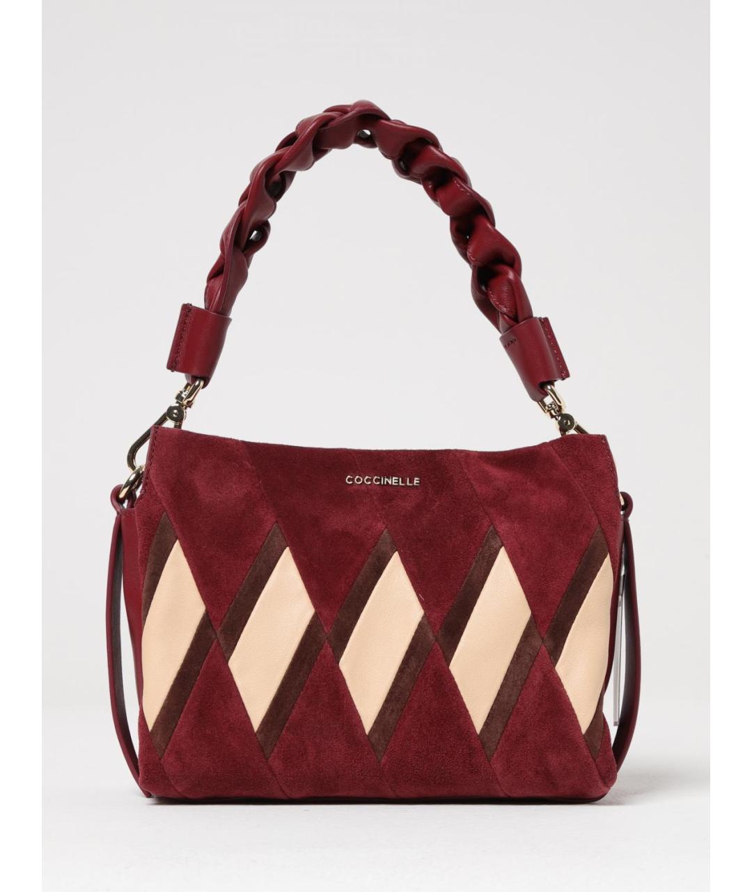 COCCINELLE Бордовая замшевая сумка через плечо, фото 4