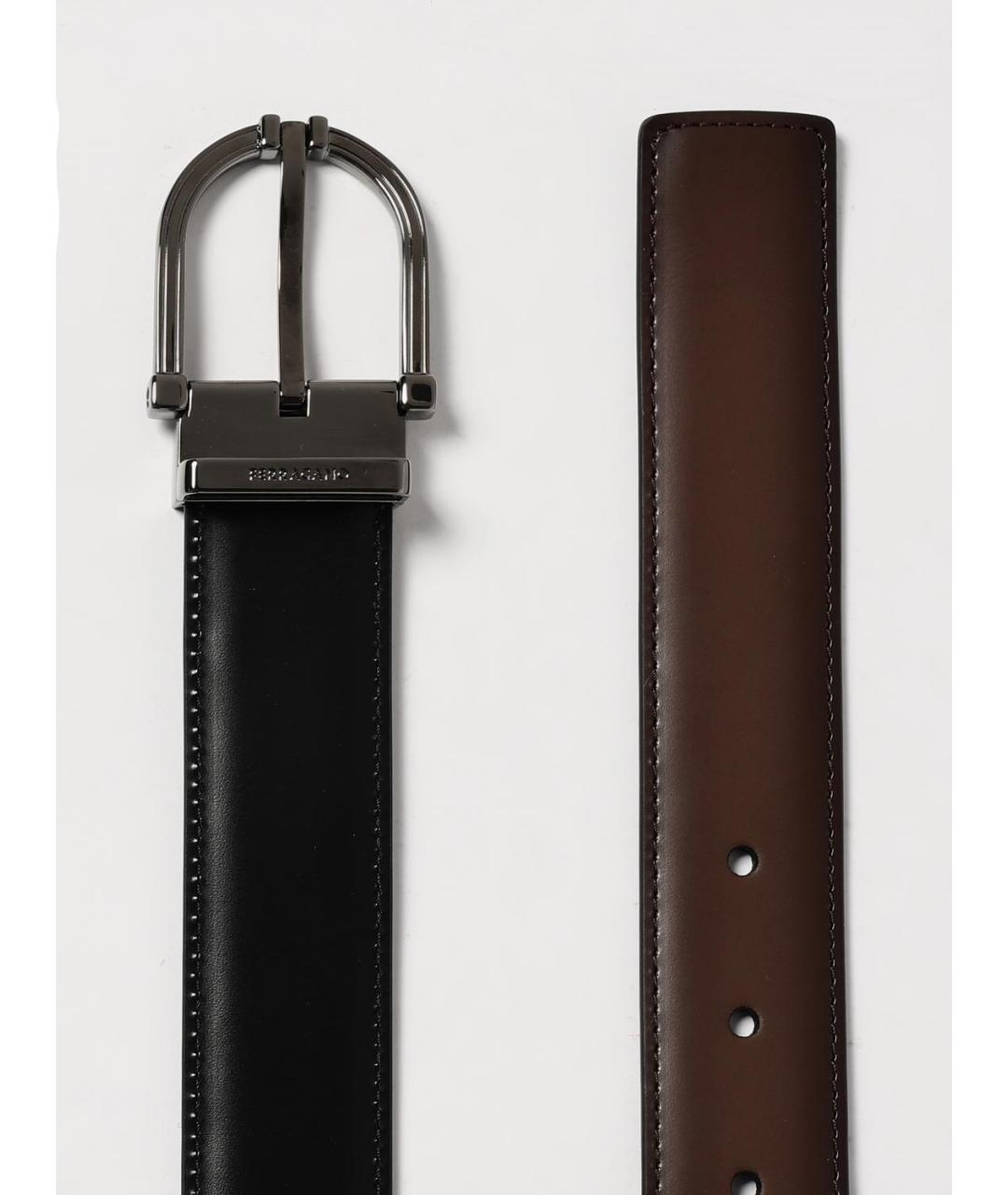 FERRAGAMO Коричневый кожаный ремень, фото 3