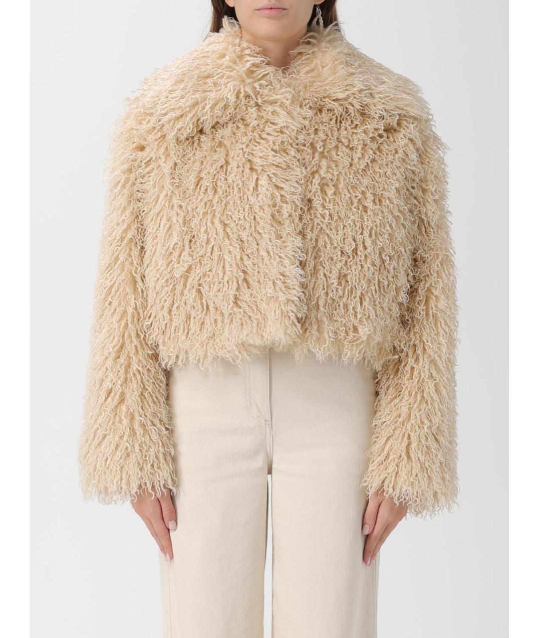 HUGO BOSS Бежевая полиэстеровая шуба, фото 2