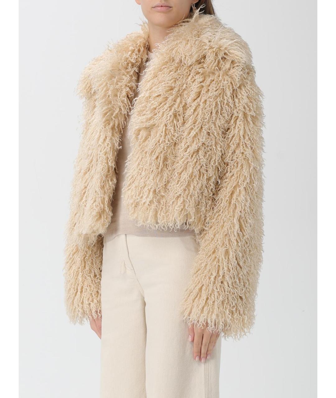 HUGO BOSS Бежевая полиэстеровая шуба, фото 4