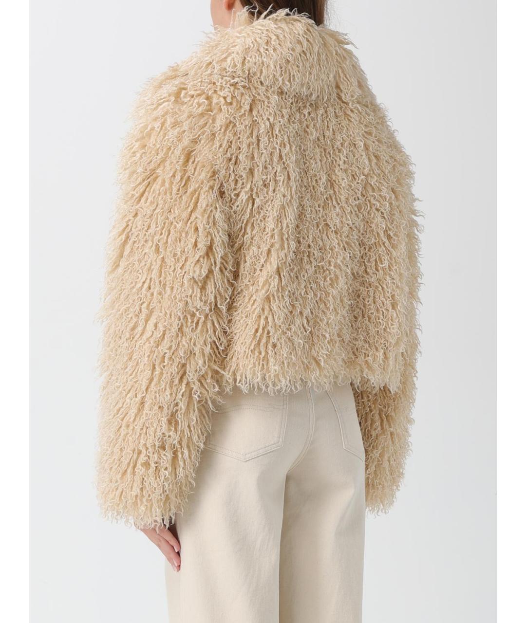 HUGO BOSS Бежевая полиэстеровая шуба, фото 3