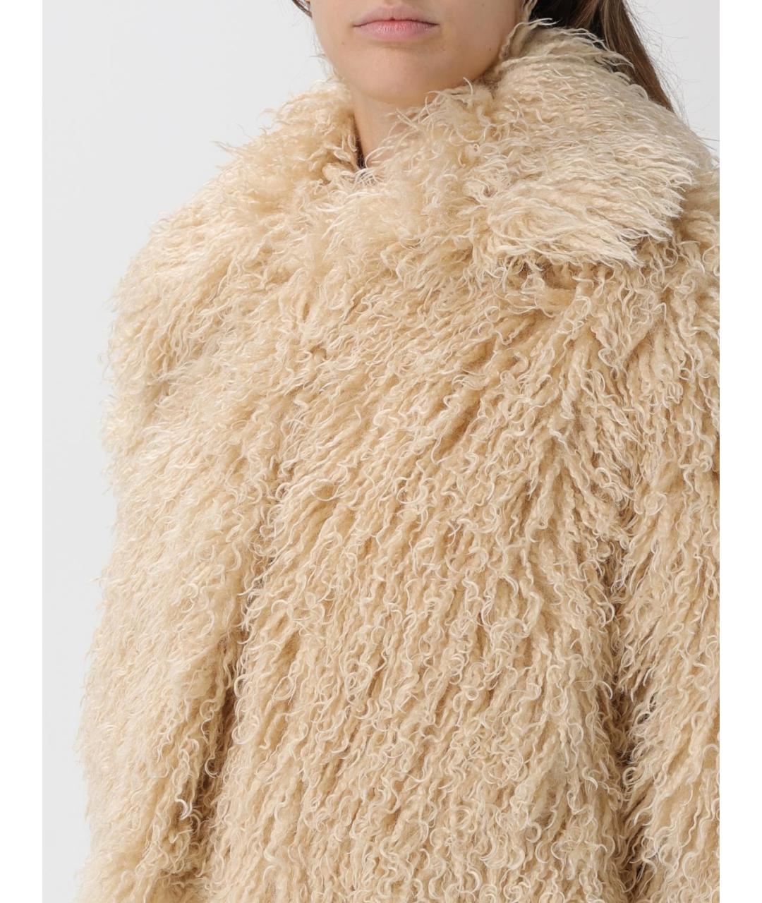 HUGO BOSS Бежевая полиэстеровая шуба, фото 5