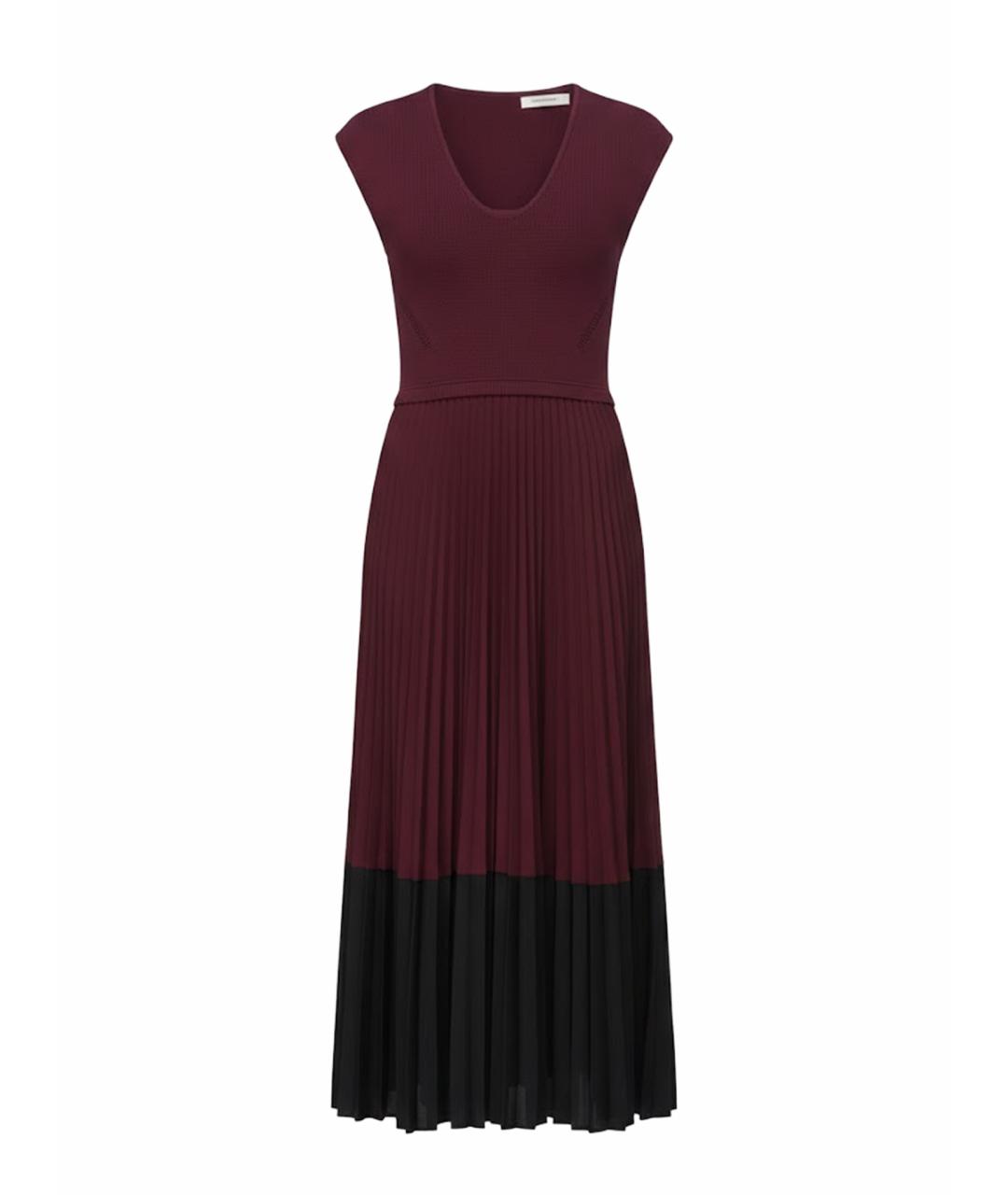 HUGO BOSS Бордовое полиэстеровое повседневное платье, фото 1