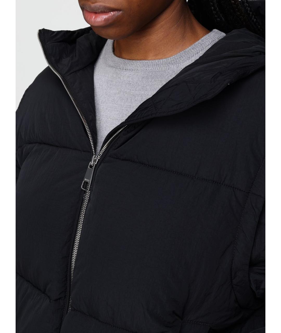 HUGO BOSS Черный полиамидовый пуховик, фото 5