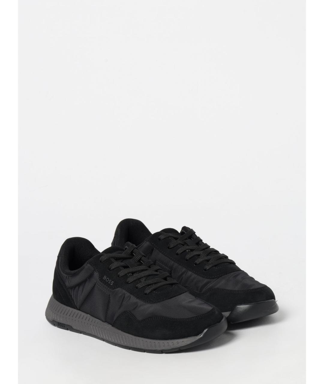 HUGO BOSS Черные синтетические низкие кроссовки / кеды, фото 2