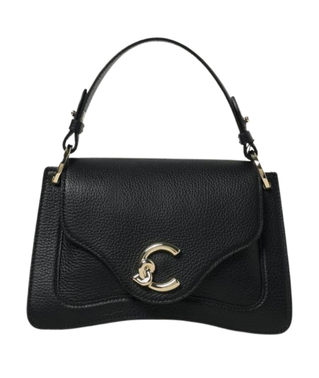 COCCINELLE Черная кожаная сумка с короткими ручками, фото 1