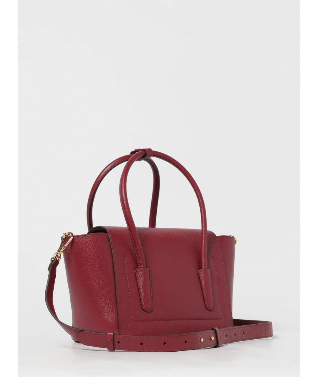 COCCINELLE Бордовая кожаная сумка тоут, фото 2