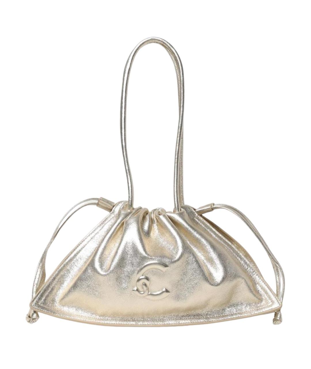 COCCINELLE Золотая кожаная сумка через плечо, фото 1