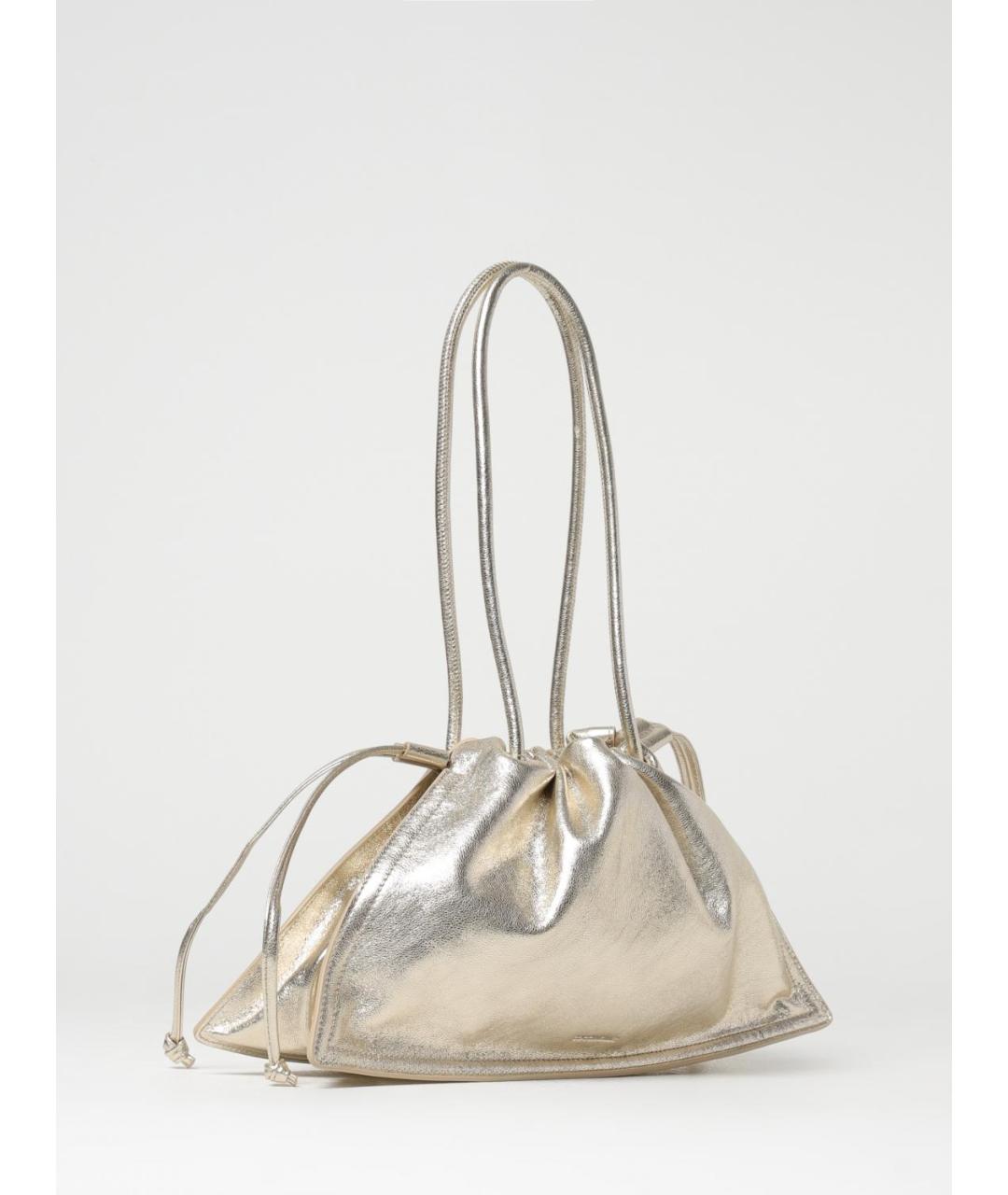 COCCINELLE Золотая кожаная сумка через плечо, фото 2