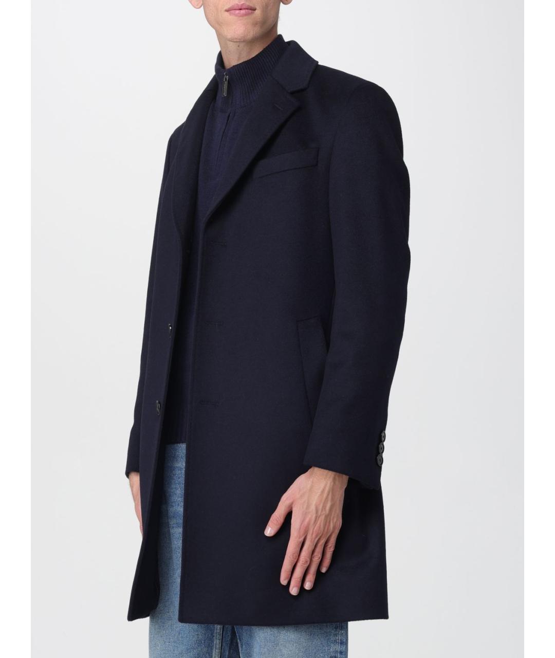 HUGO BOSS Синее шерстяное пальто, фото 3