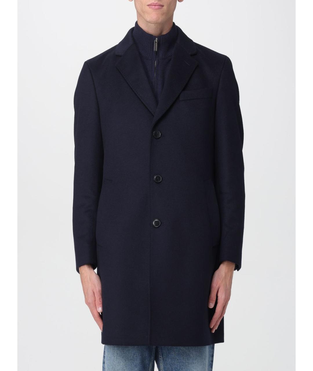 HUGO BOSS Синее шерстяное пальто, фото 5