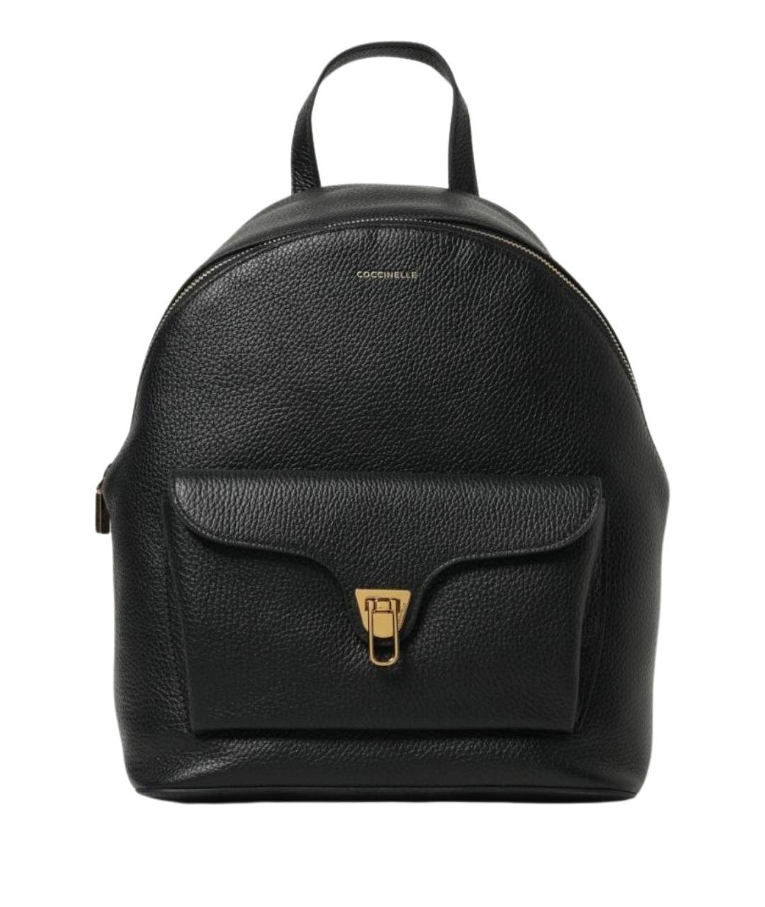 COCCINELLE Черный кожаный рюкзак, фото 1