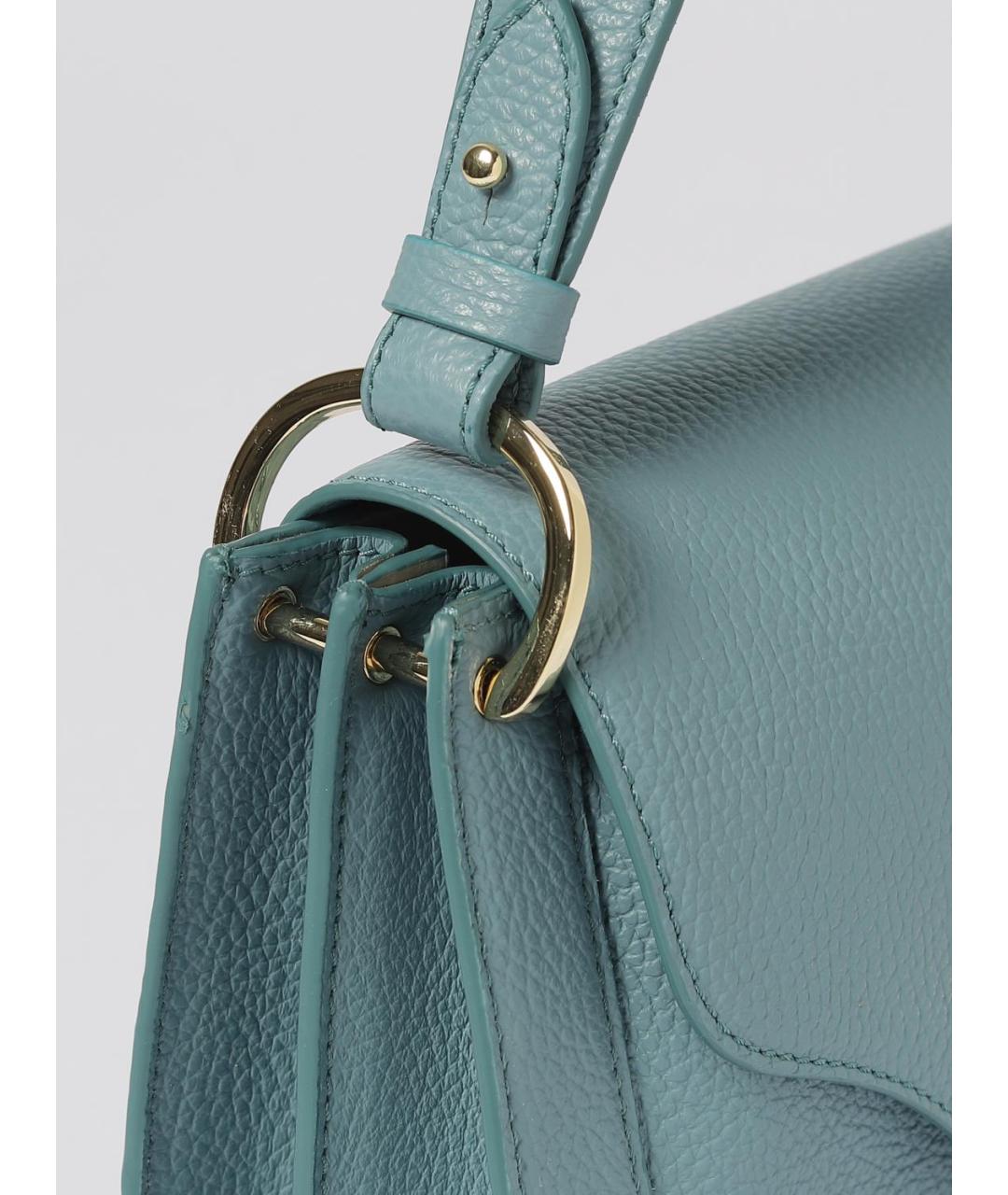 COCCINELLE Голубая кожаная сумка с короткими ручками, фото 3
