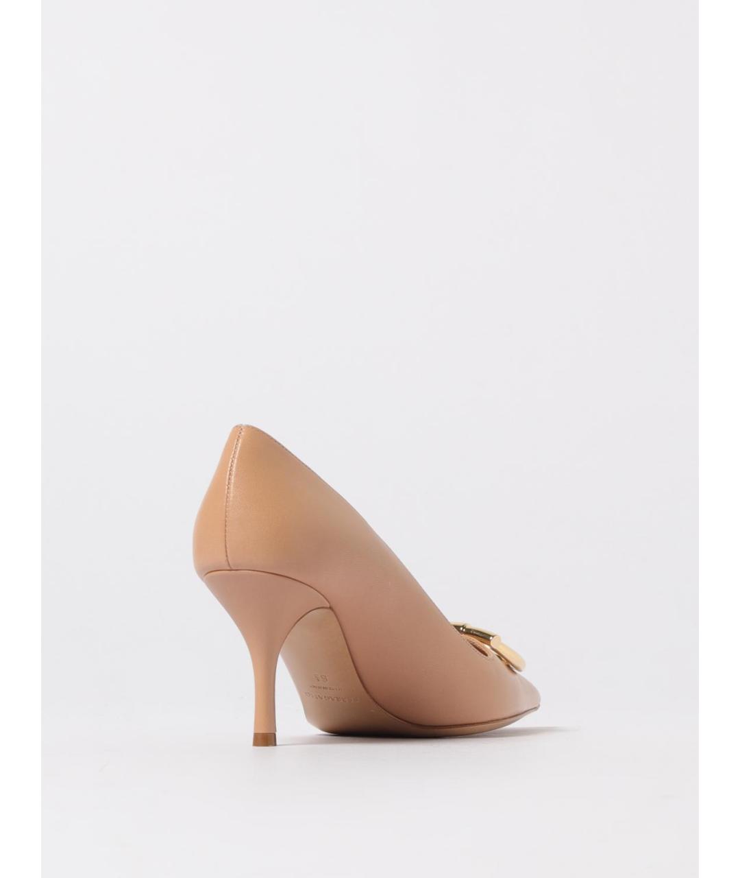 FERRAGAMO Бежевые кожаные туфли, фото 3