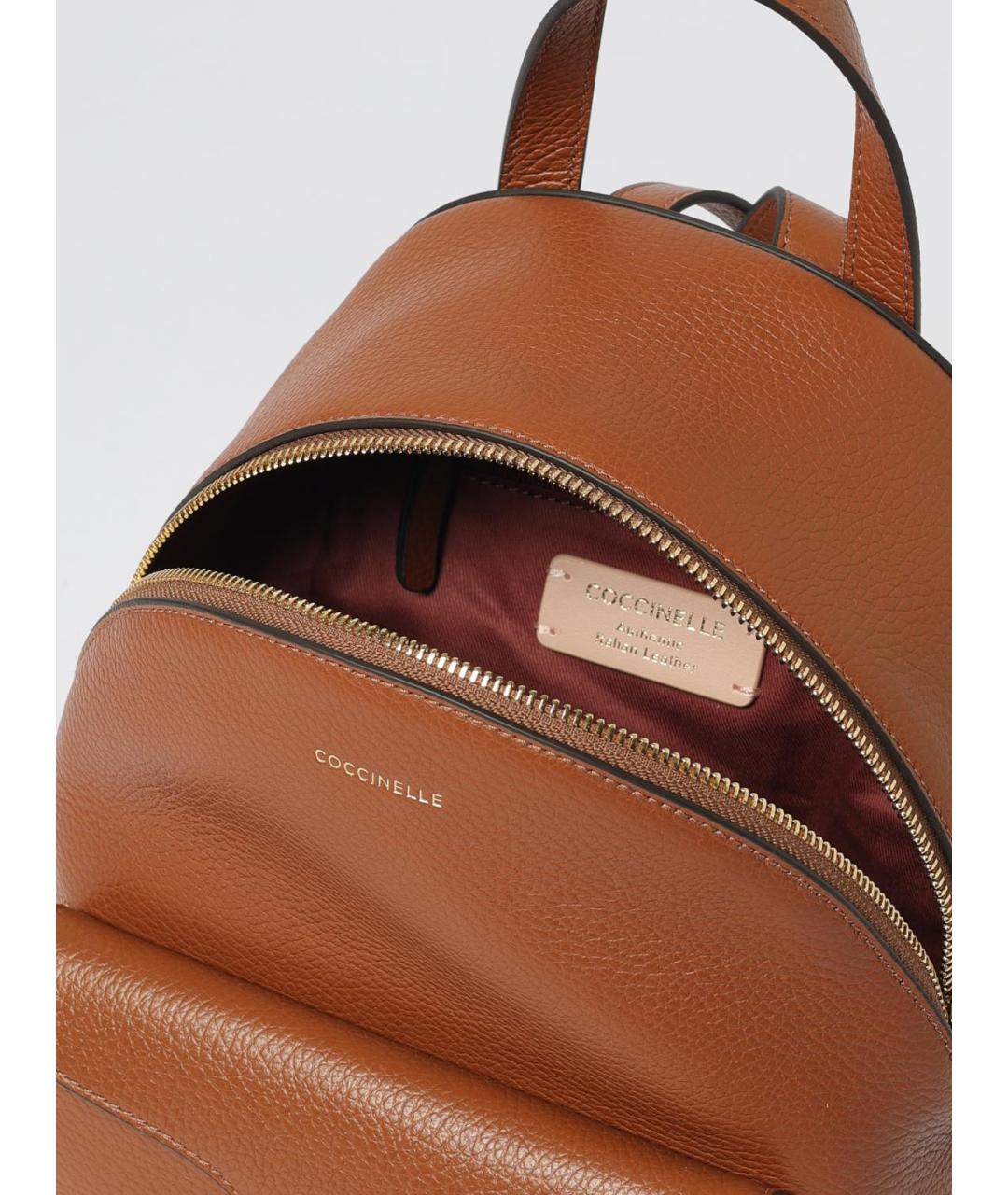 COCCINELLE Коричневый кожаный рюкзак, фото 4