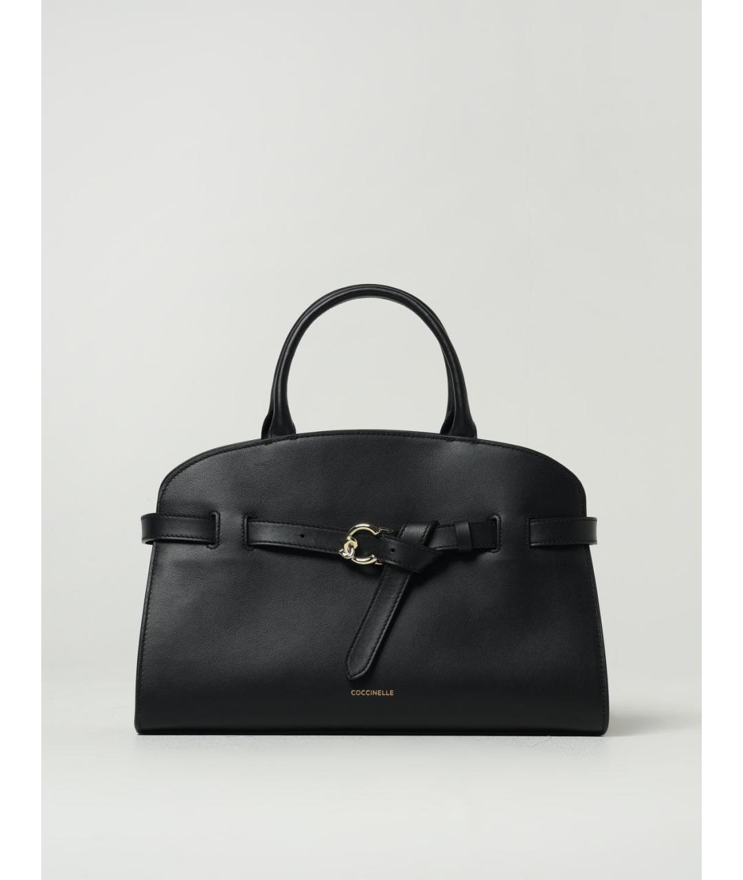 COCCINELLE Черная кожаная сумка тоут, фото 4