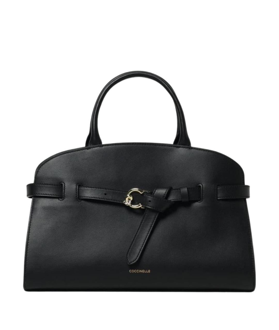 COCCINELLE Черная кожаная сумка тоут, фото 1