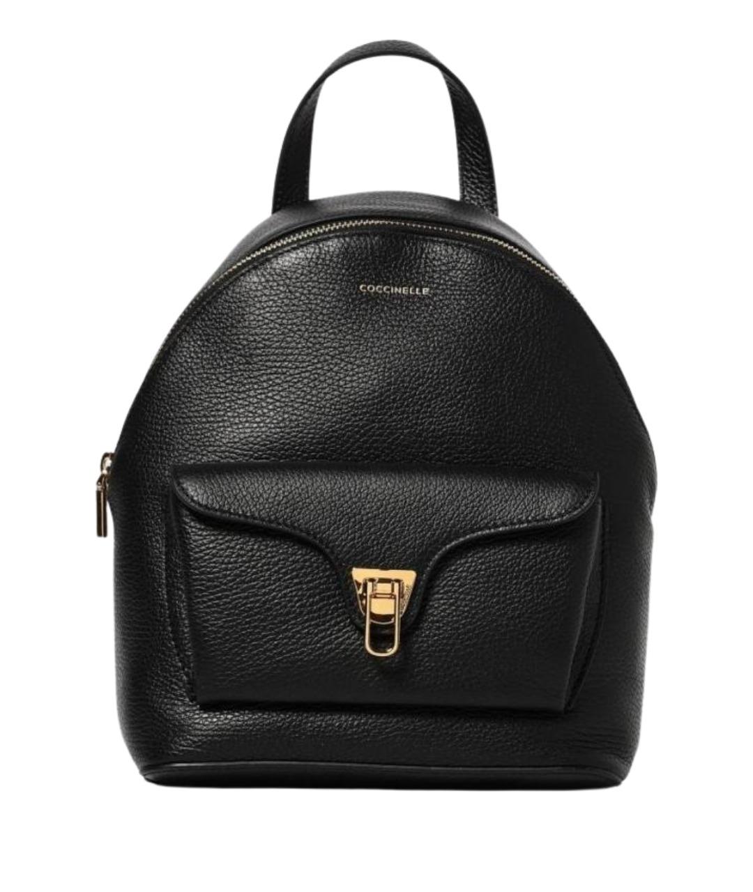 COCCINELLE Черный кожаный рюкзак, фото 1