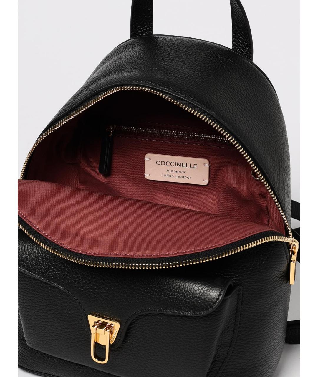 COCCINELLE Черный кожаный рюкзак, фото 4