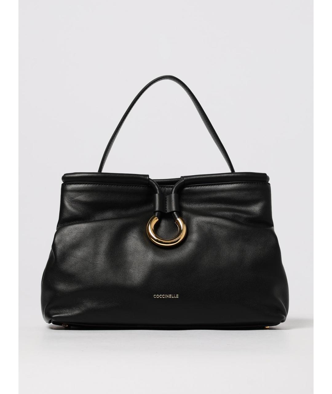 COCCINELLE Черная кожаная сумка тоут, фото 4