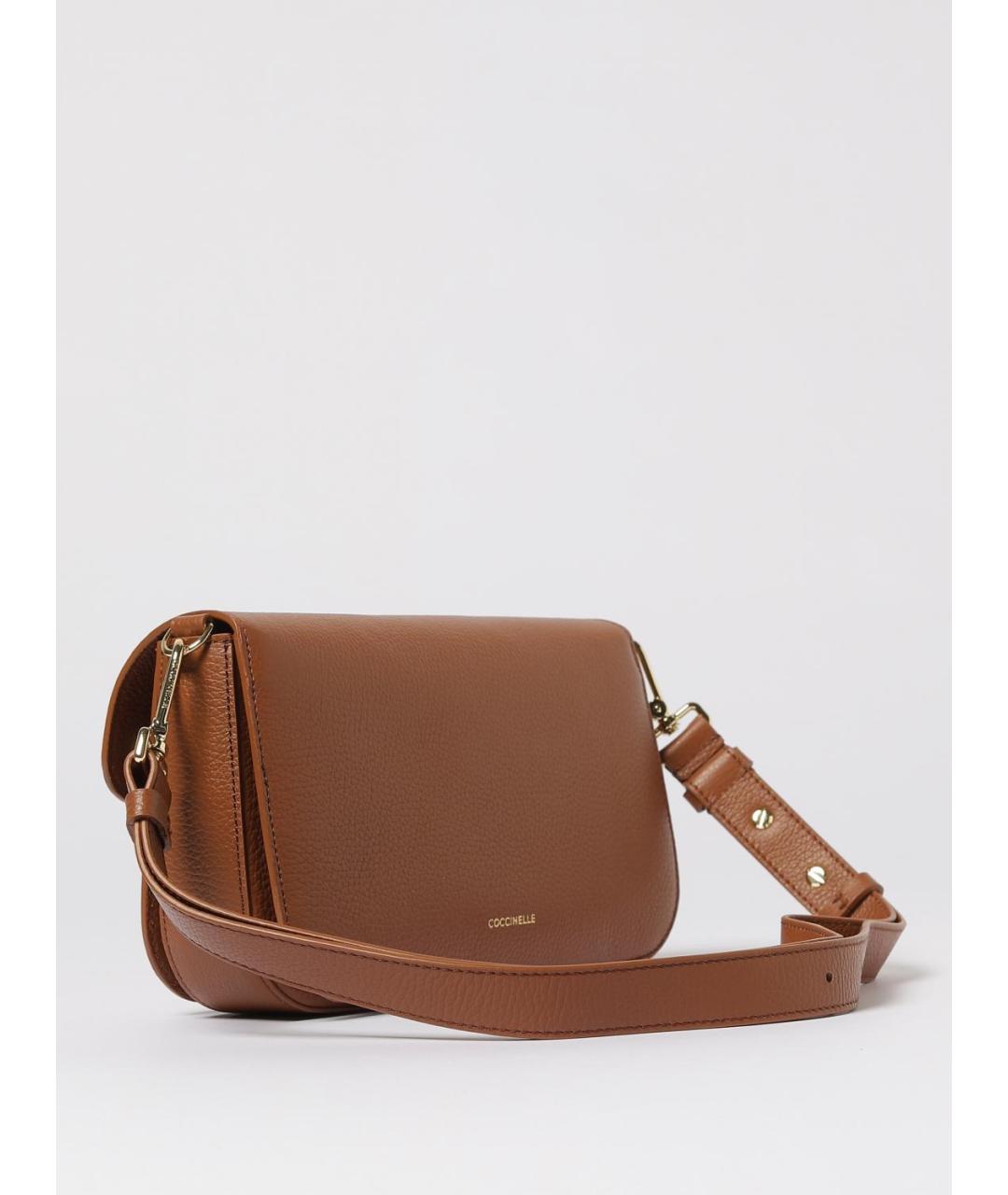 COCCINELLE Коричневая кожаная сумка через плечо, фото 2